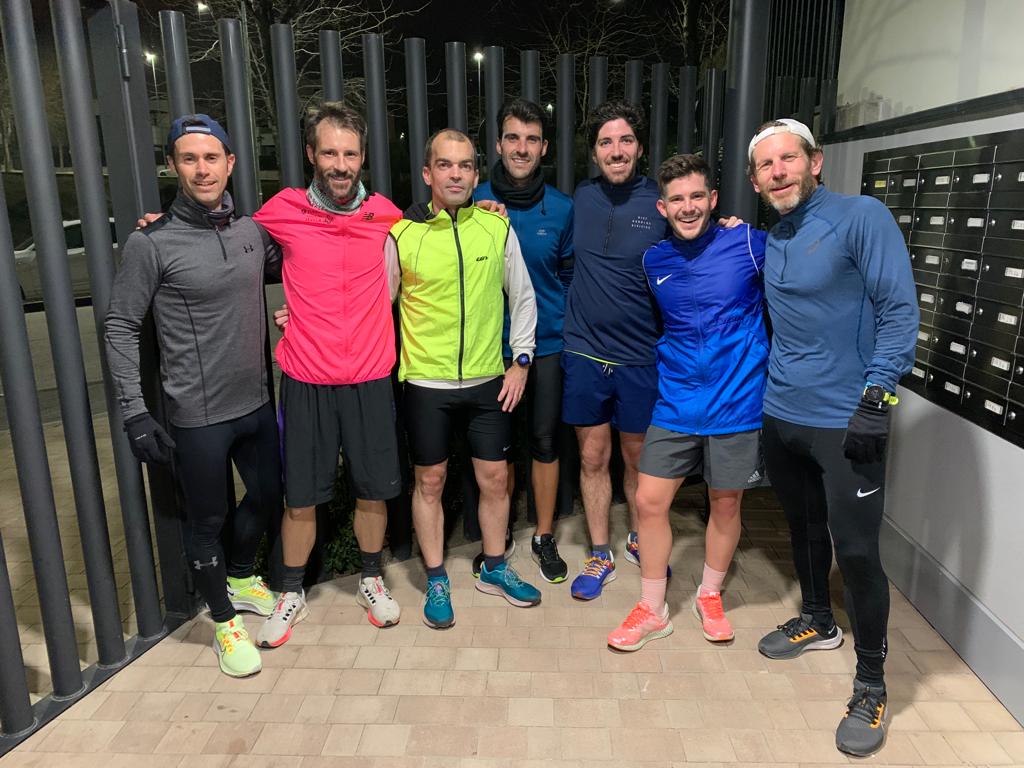 Grupo de socios en los inicios del Club Jose miembro fundador de marazuela run&tri